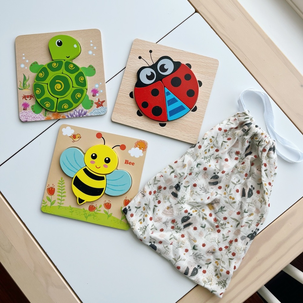 ✨2 for 10$✨ Animal Insect Wooden Puzzles for Kids / Toddlers